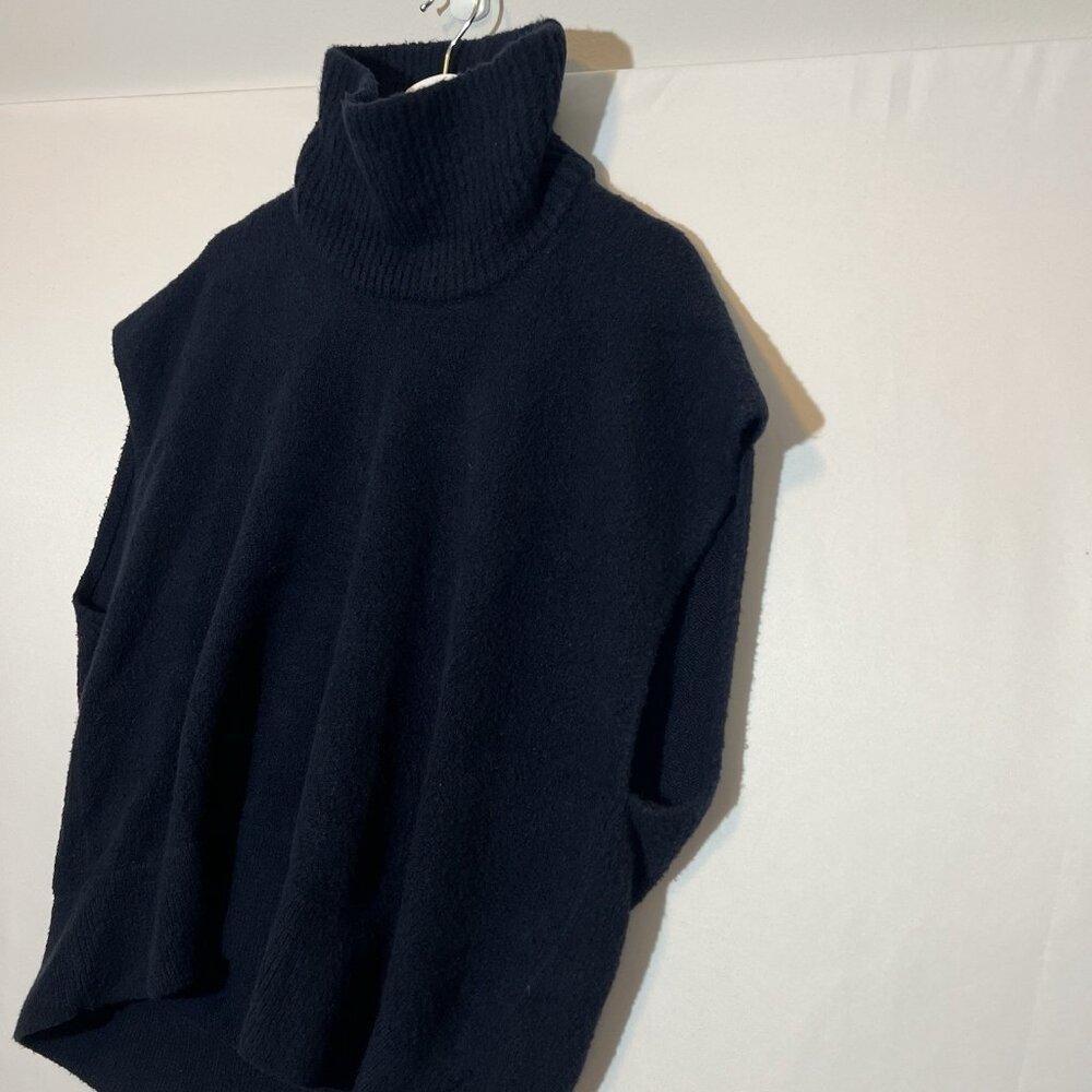 Lululemon Women 6 Brushed Cotton Merino Wool Blend Sweater Navy Blue Turtleneck - Picture 10 of 12